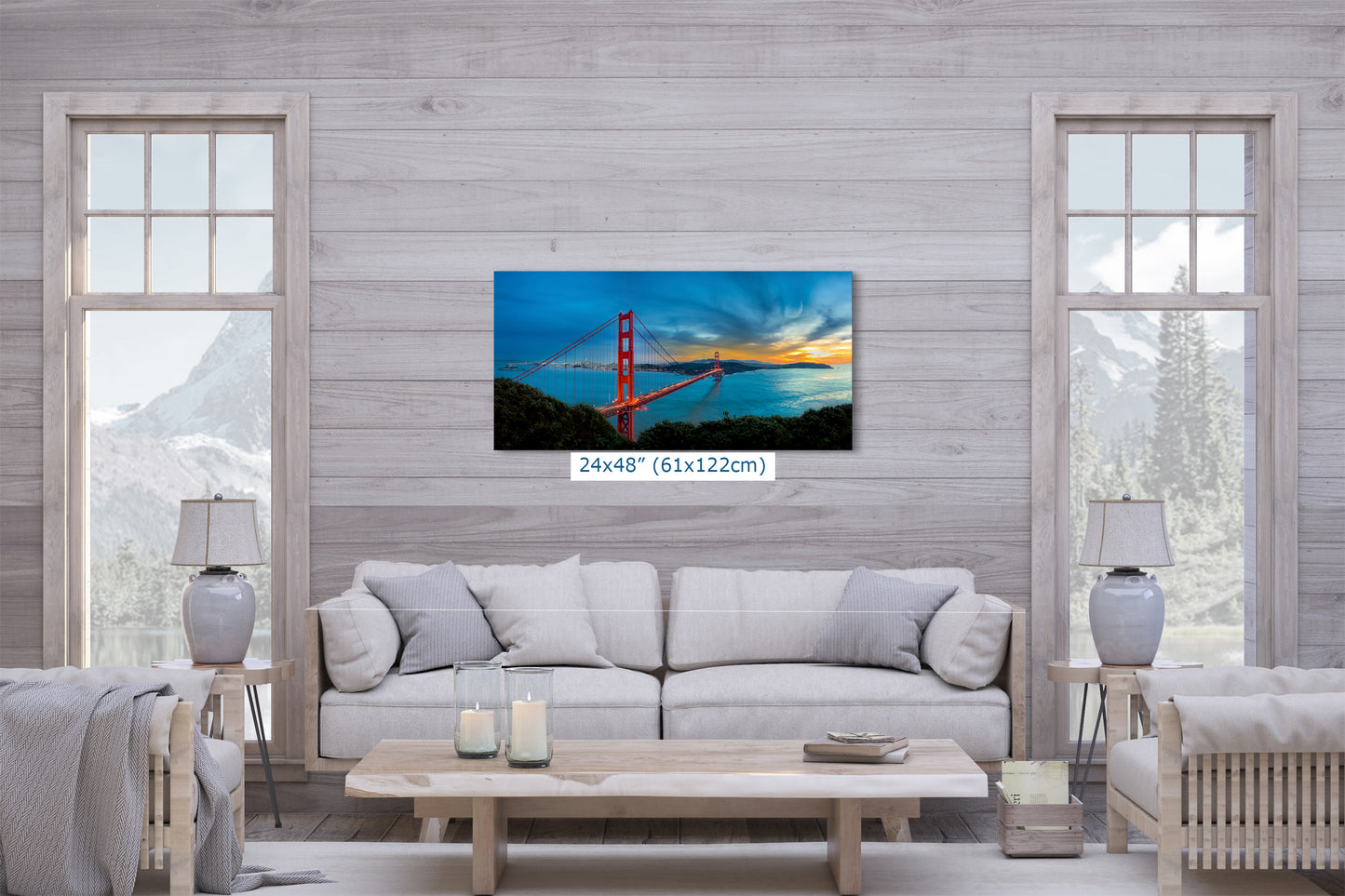 San Francisco Golden Gate Bridge Picture California Coastline | Panoramic Photo or Home Decor, Office, Dorm Room, Gift for Him, Housewarming