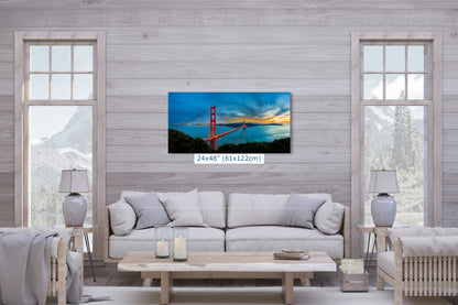 San Francisco Golden Gate Bridge Picture California Coastline | Panoramic Photo or Home Decor, Office, Dorm Room, Gift for Him, Housewarming