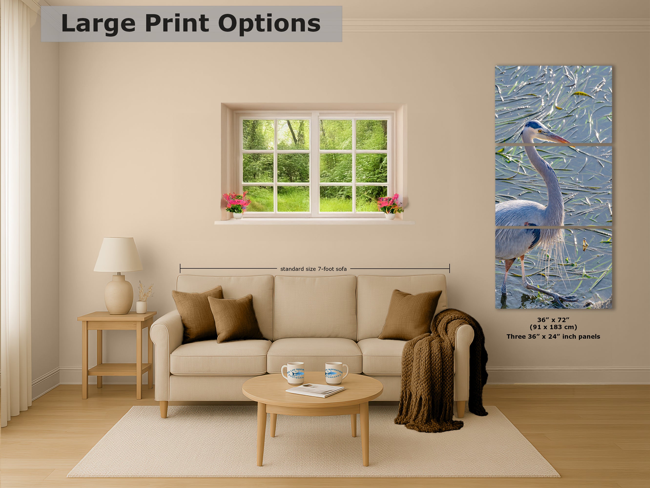 Great Blue Heron Art Wildlife Photography, Nature Wall Decor for Bird Lovers, Ocean Conservation, Relaxing Office or Room Artwork