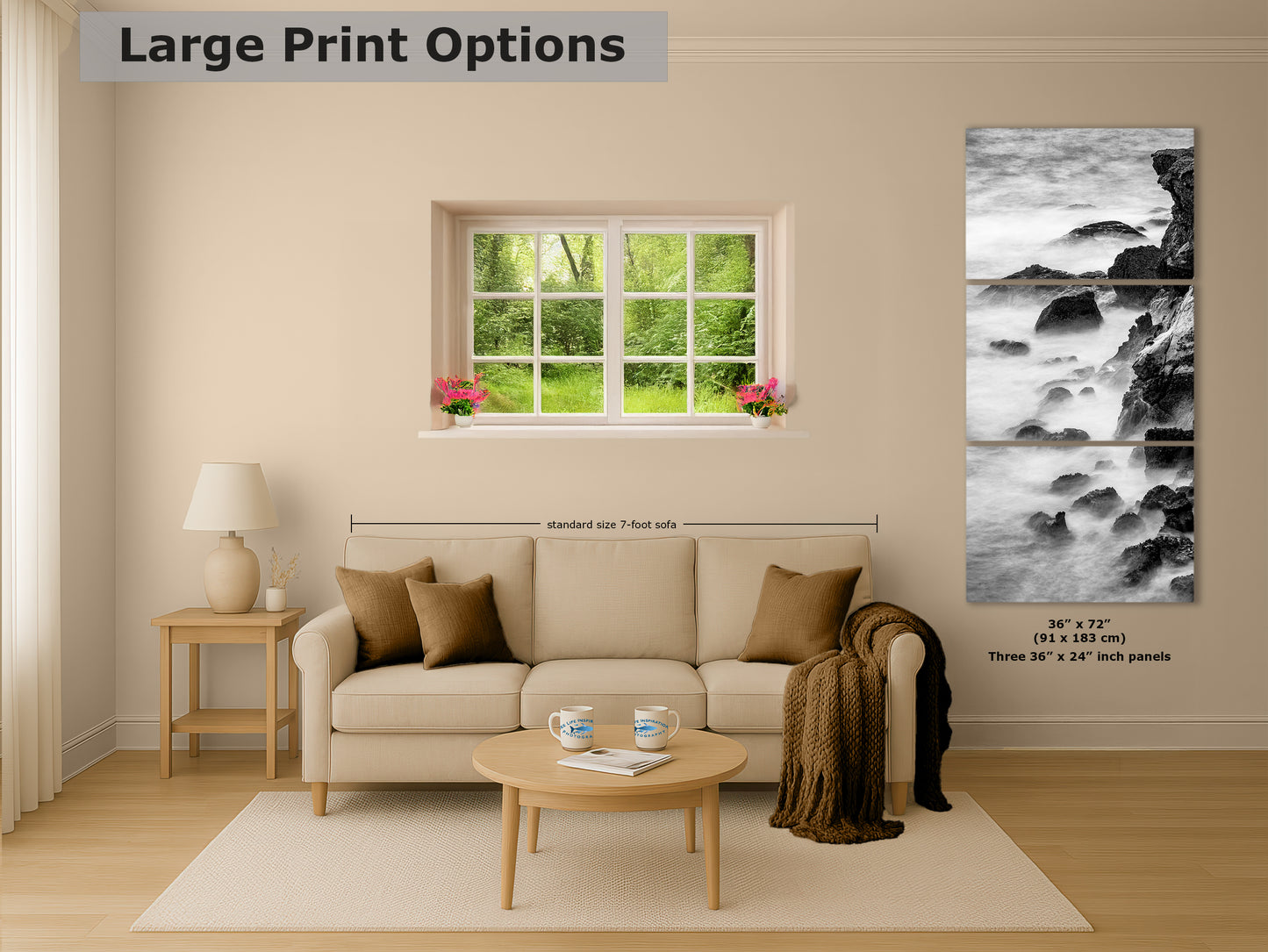 Point Lobos Carmel California Coastline Abstract Ocean Picture, Relaxation Artwork Nature Photo for Meditation, Office, Dorm, House Decor