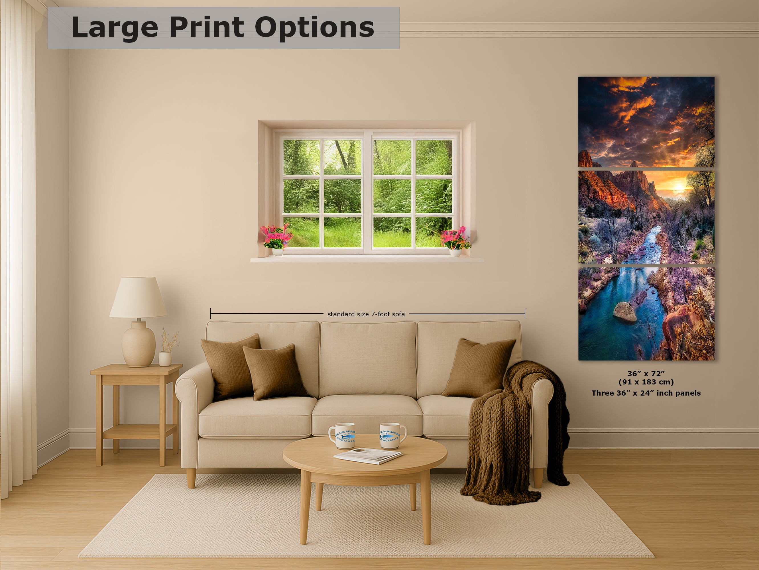 Zion National Park, Watchman, Southern Utah Desert Picture, Southwestern Wall Art, Relaxation Artwork Nature Photo for House Decor