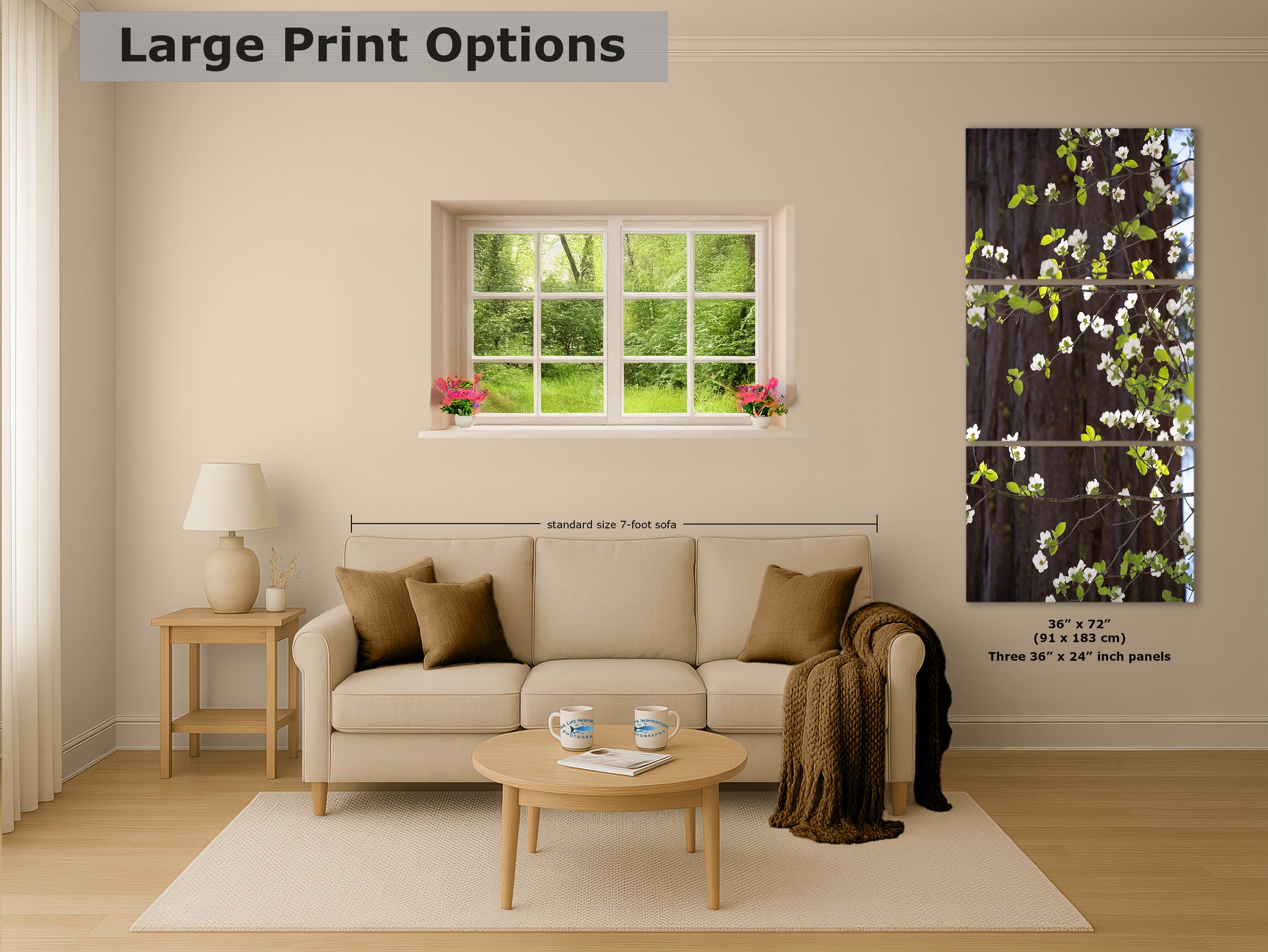 Pacific Dogwood Forest Picture Nature Photo | Yosemite Nature Canvas Print, Forest Bathing for Meditation, Relaxation, Dorm Room Decor