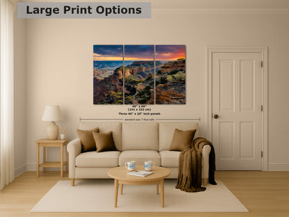 Grand Canyon National Park, North Rim Cape Royal, Arizona Desert Picture Nature Photo, Bohemian Style Relaxation Artwork for Meditation, Apartment, Office & House Decor