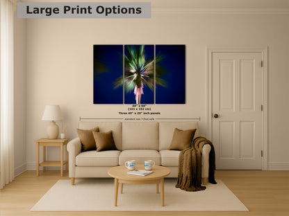 Palm Tree Forest Picture Impressionist Art Nature Photo Relaxation Artwork | Bohemian Style for Meditation, Office, & House Decor