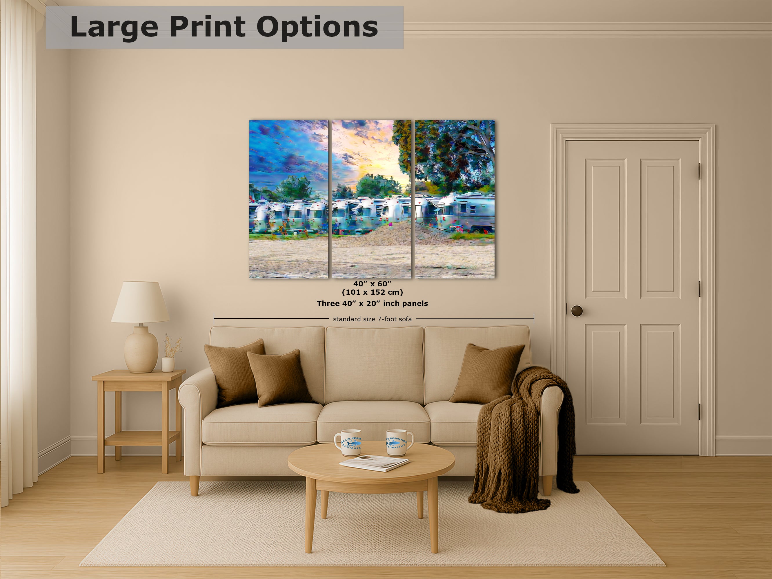 Airstream Trailer Beach Art Camping Decoration