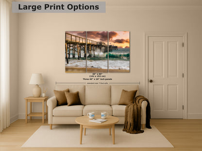 Southern California Coastline Ocean Picture Nature Photo, Relaxation Artwork, Newport Beach Pier Wall Art, Coastal Sunset Decor
