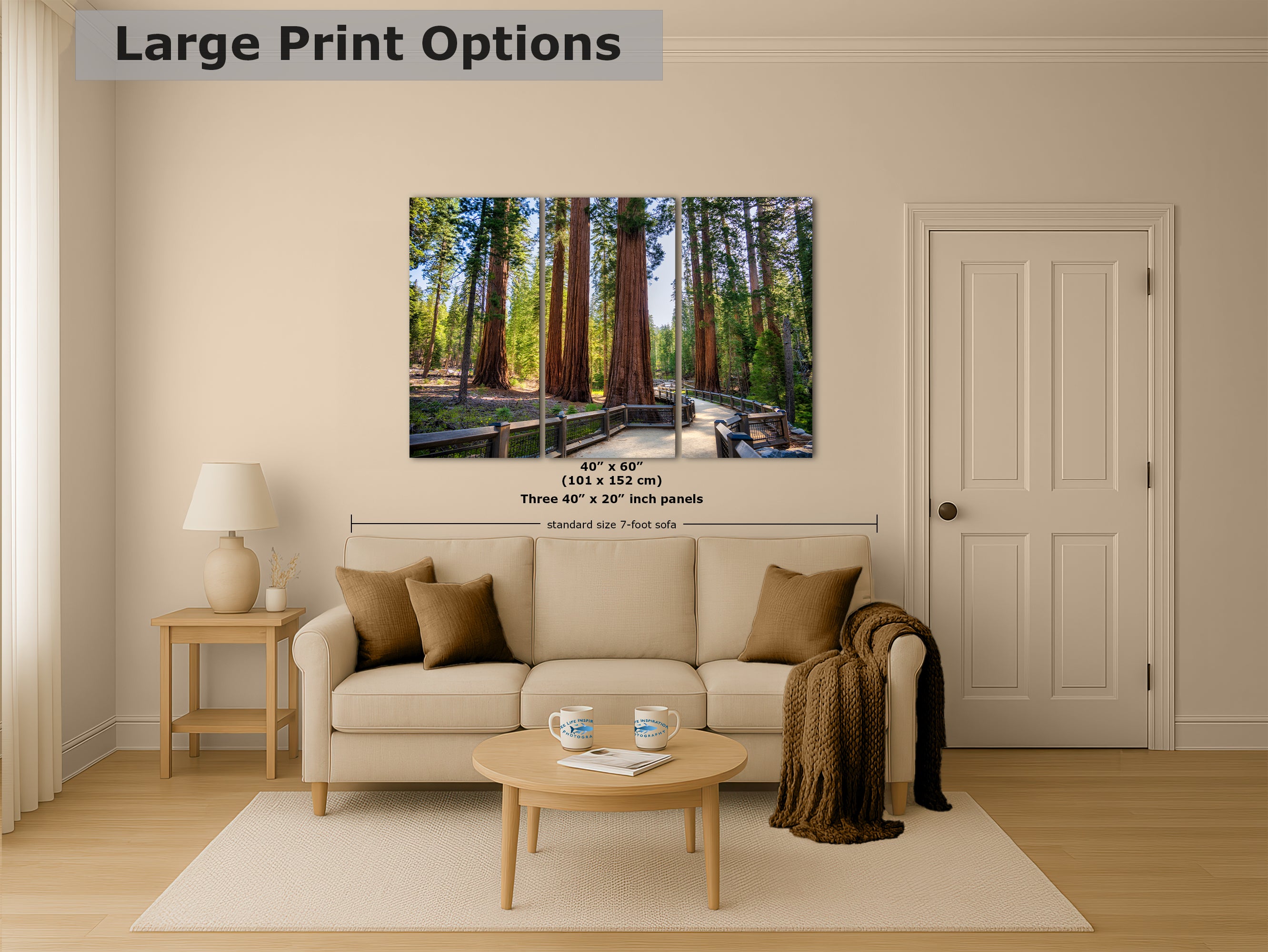 Giant Sequoia Tree Forest Picture Nature Photo | Yosemite Redwood Trees for Nature Lovers & Forest Bathing Relaxation, Meditation Artwork