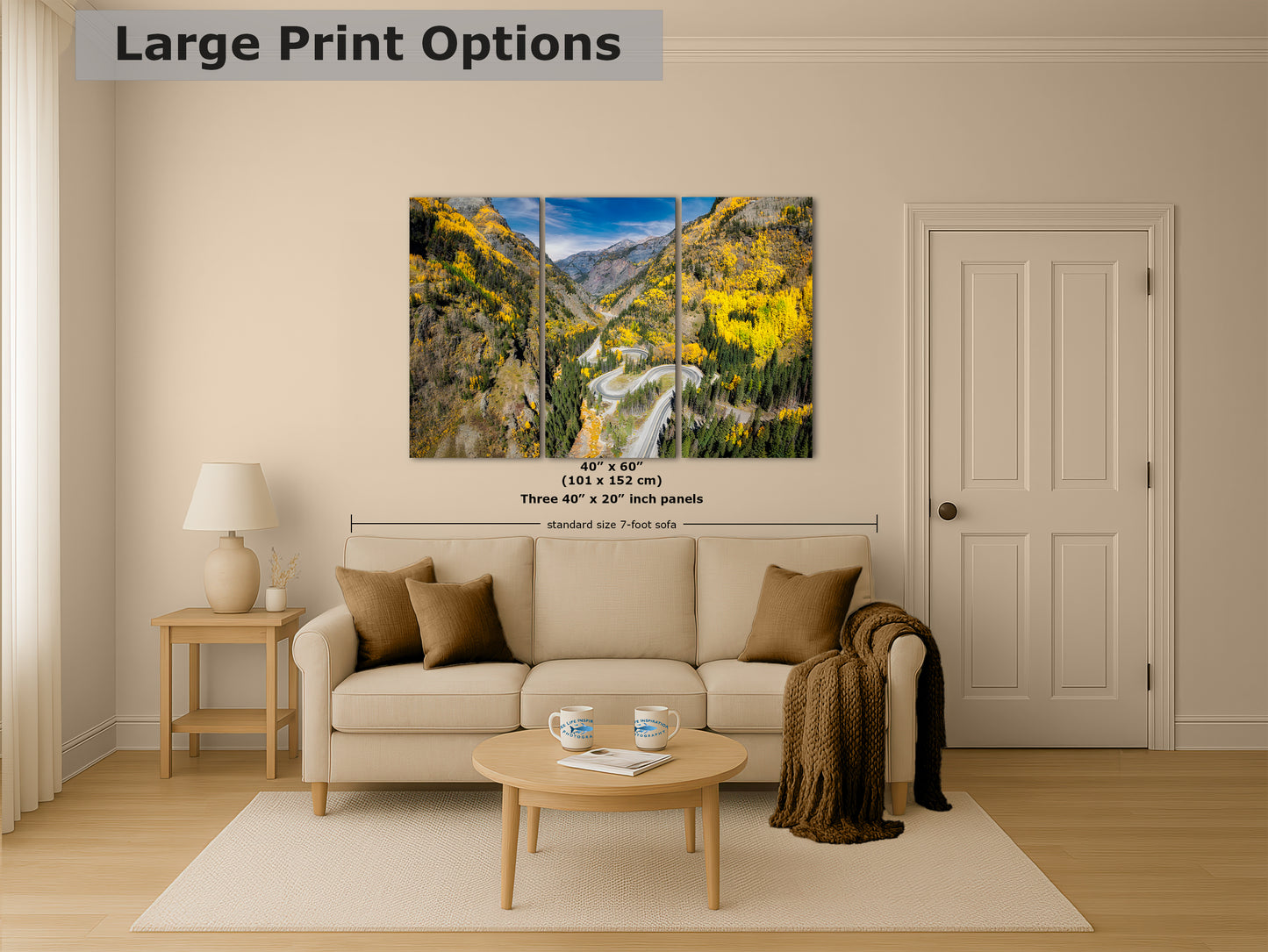 Colorado San Juan Mountain Picture, Million Dollar Highway Fall Colors Aspen Trees Forest Picture, Nature Photo for Relaxation Artwork, Meditation and House Decor