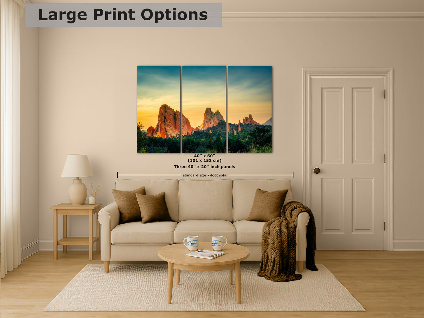 Garden of the Gods Colorado Mountain Picture, Nature Photo of Rocky Mountains for Meditation Relaxation Artwork Bohemian House Decor