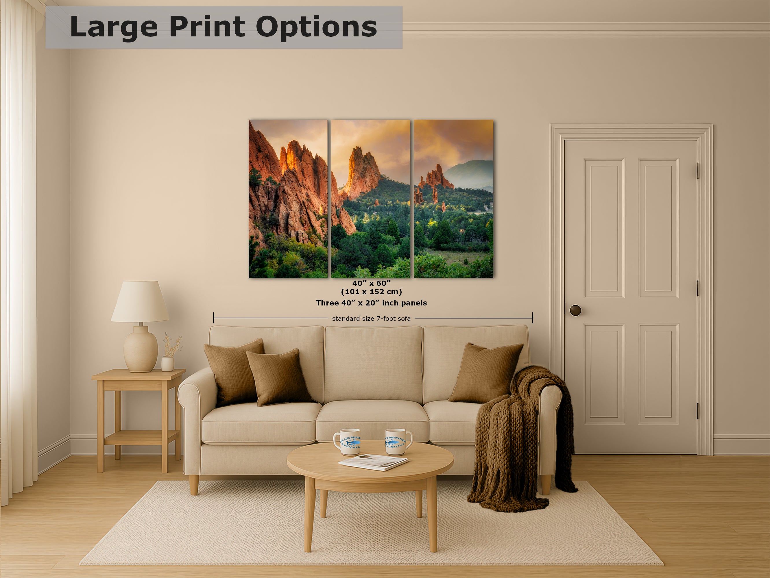 Garden of the Gods Colorado Mountain Picture Nature Photo, Rocky Mountain Relaxation Artwork for Meditation, Office, & House Decor