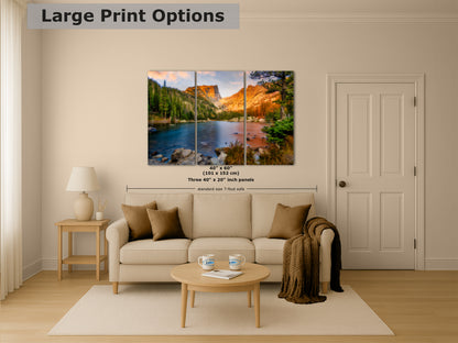 Dream Lake Rocky Mountain National Park Mountain Picture Nature Photo, Relaxation Artwork for Meditation, Office, Apartment & House Decor