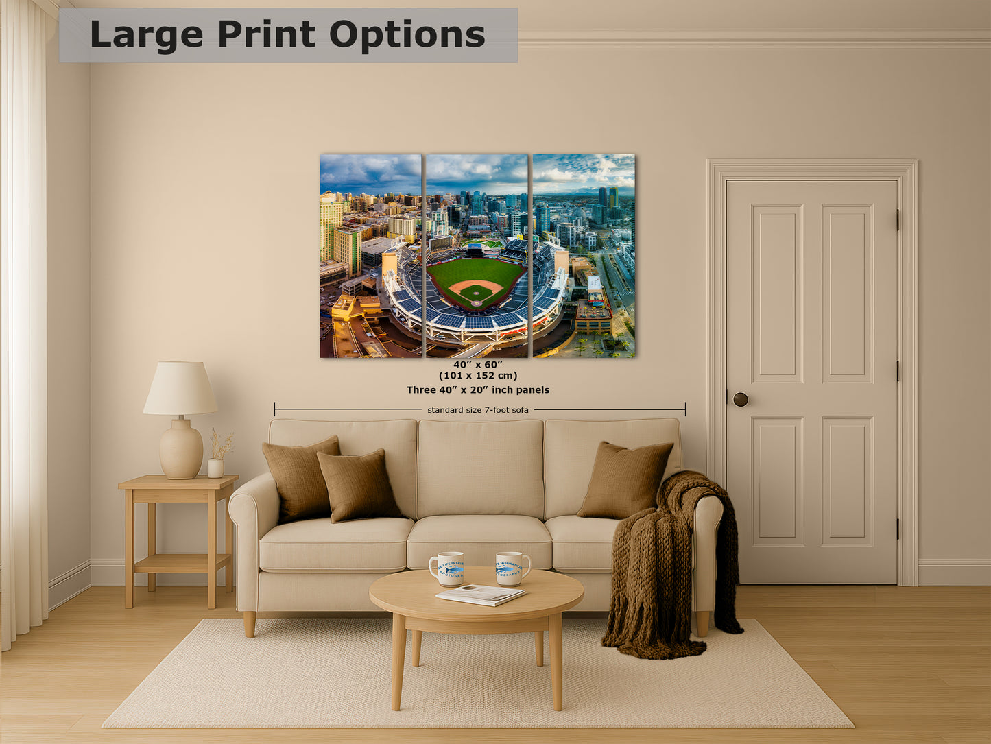 San Diego Padres Petco Park Wall Art, MLB Stadium Decor Skyline Print