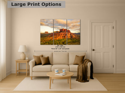 Cathedral Rock, Sedona Arizona Desert Picture Nature Photo Relaxation Artwork for Meditation, Office, and House Decor