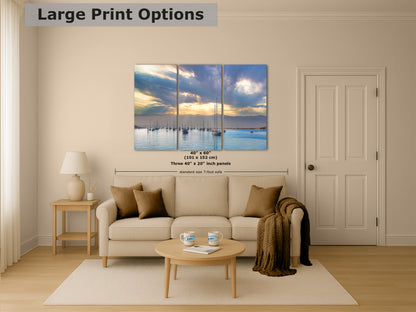 Sailboat Sunrise Morro Bay California Coastline Ocean Picture Nature Photo, Beach Picture Relaxation Artwork, Dorm Room, Office & House Decor