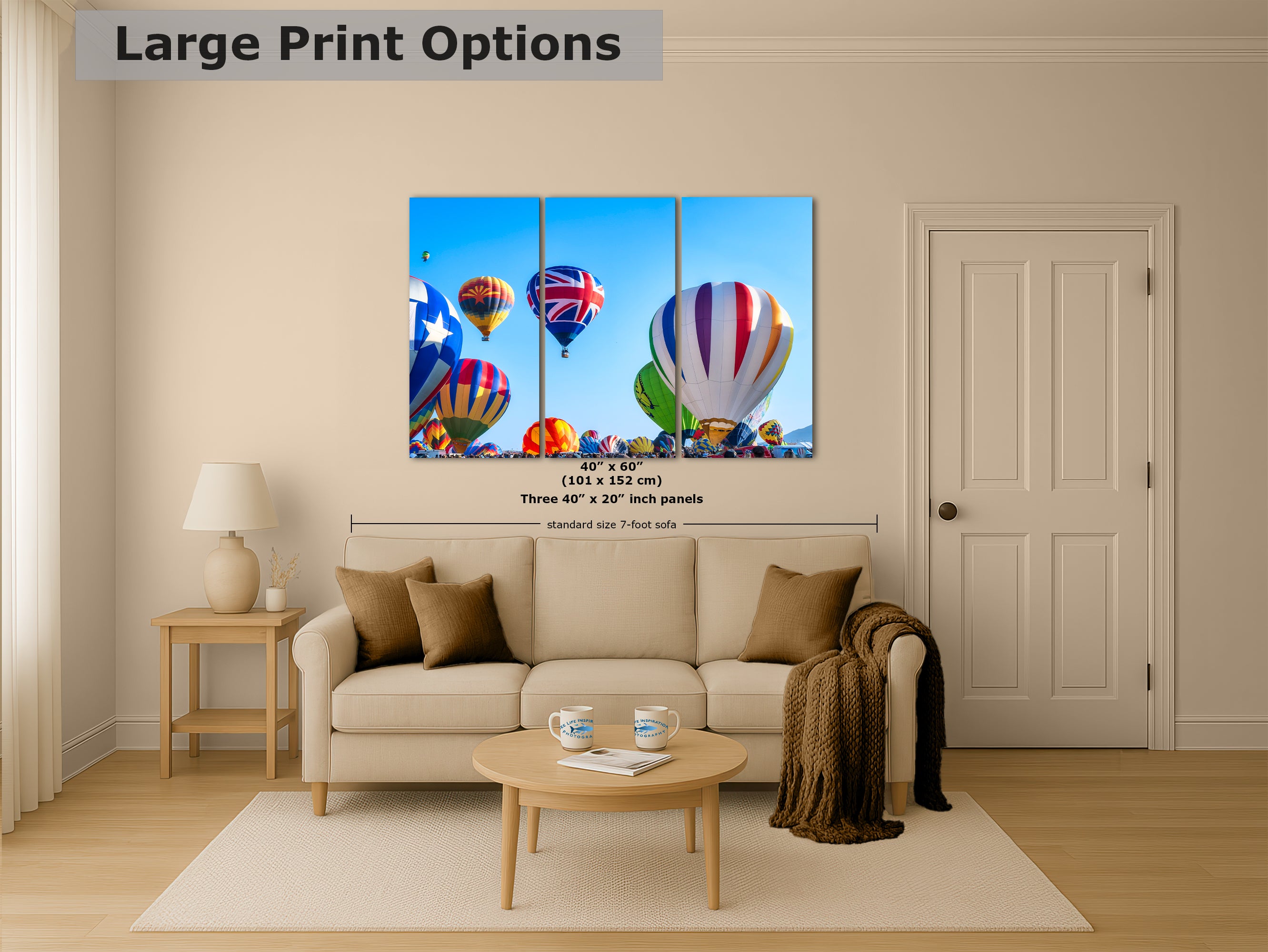 Union Jack Hot Air Balloon Festival Mass Ascension, Albuquerque New Mexico Balloon Fiesta Wall Art, Office, Cubicle & House Decor