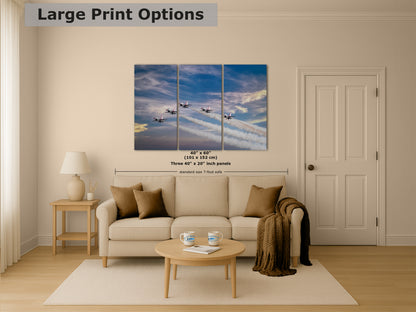 US Airforce Thunderbirds F-16 Fighting Falcon Aviation Artwork | Man Cave Decor & Garage Art | Military Jet Fighter Poster