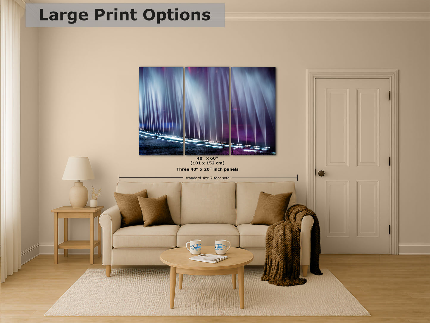 Bellagio Las Vegas Water Picture, Night Water Display Wall Decor