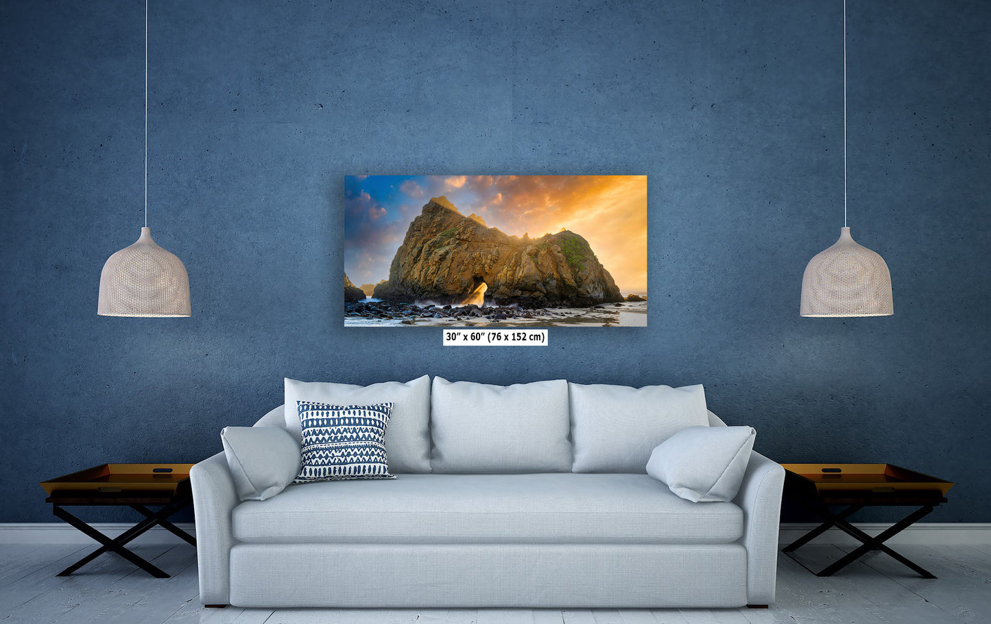 Pfeiffer Beach Big Sur California Coastline Ocean Picture Nature Photo of Keyhole Arch, Relaxation Artwork, Meditation, Office House Decor