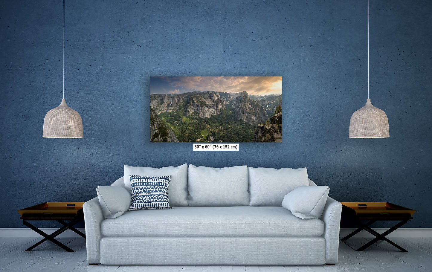 Glacier Point Yosemite National Park Nature Photo Relaxation Artwork, Sierra Nevada Scenic Picture for Meditation, Office, and House Decor