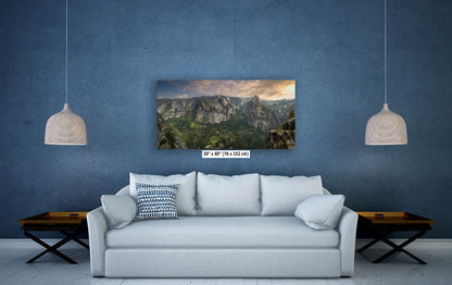 Glacier Point Yosemite National Park Nature Photo Relaxation Artwork, Sierra Nevada Scenic Picture for Meditation, Office, and House Decor