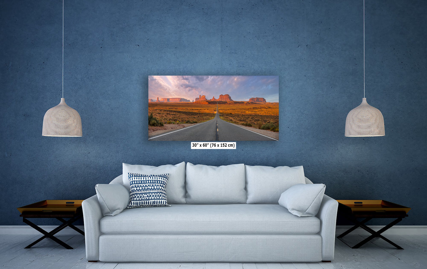 Monument Valley Arizona Desert Picture Nature Photo, Forrest Gump View Bohemian Style Relaxation Artwork for Meditation, Apartment, Office & House Decor