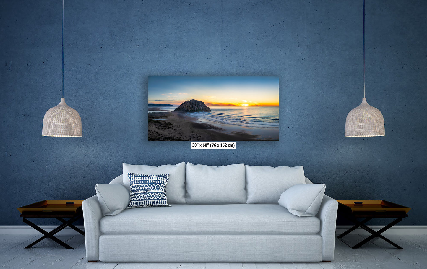 Morro Bay California Coastline Ocean Picture Nature Photo Panorama, Morro Rock Coastal Relaxation Artwork, Dorm Room, Office & House Decor