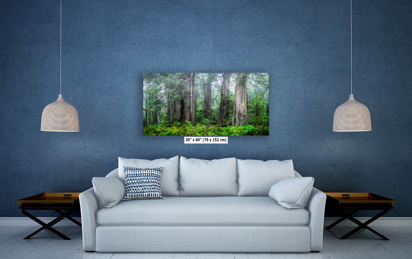 Redwood Trees Forest Picture Nature Photo, Forest Bathing in Misty California Redwoods Wall Art, for Relaxation in the Home and Office