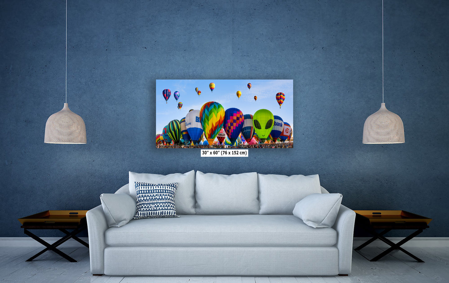 Hot Air Balloon Festival Mass Ascension Panorama Photo Lift Off | Albuquerque New Mexico Balloon Fiesta Wall Art | Office, Cubicle & House Decor