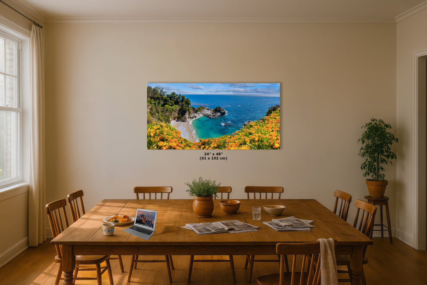 McWay Falls Wall Art Ocean Picture, Big Sur California Coastline Nature Photo