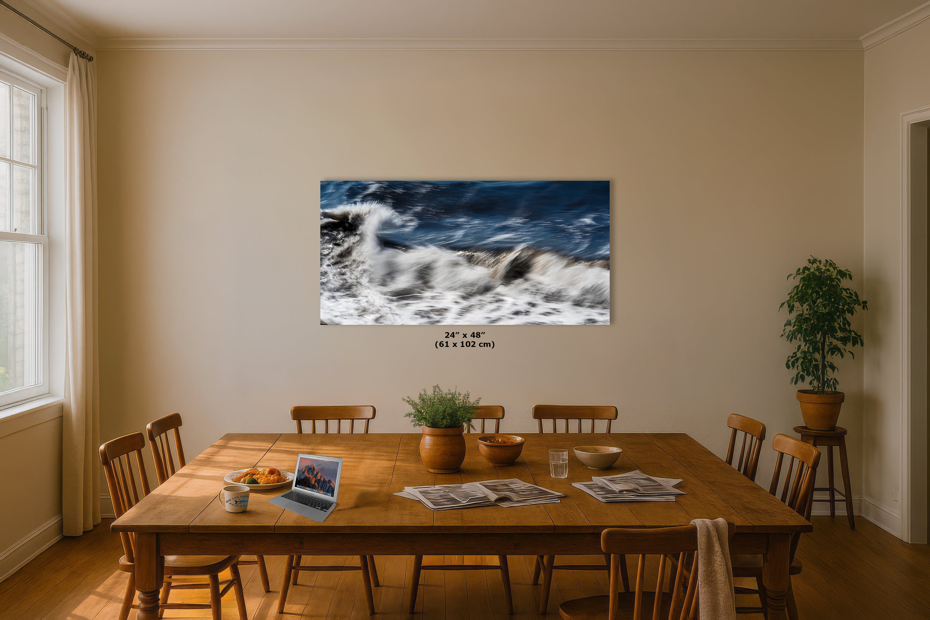 Beach Waves Ocean Picture Impressionist Art Nature Photo