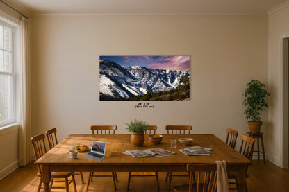 Mt Charleston Nevada Mountain Picture, Snowy Scenery Nature Photo Relaxation Artwork, Winter Landscape for Office, Dorm, Bohemian Decor