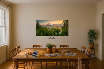 Grand Teton National Park Wyoming Mountain Picture Panorama Nature Photo, Rustic Wall Art, Jackson Hole Scenery, Bohemian Decor