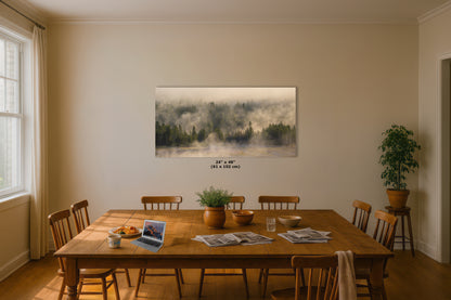 Foggy Forest Picture Forest Bathing Nature Photo, Yellowstone Misty Trees Wall Art, Cabin Decor, Canvas, Paper, Metal Prints