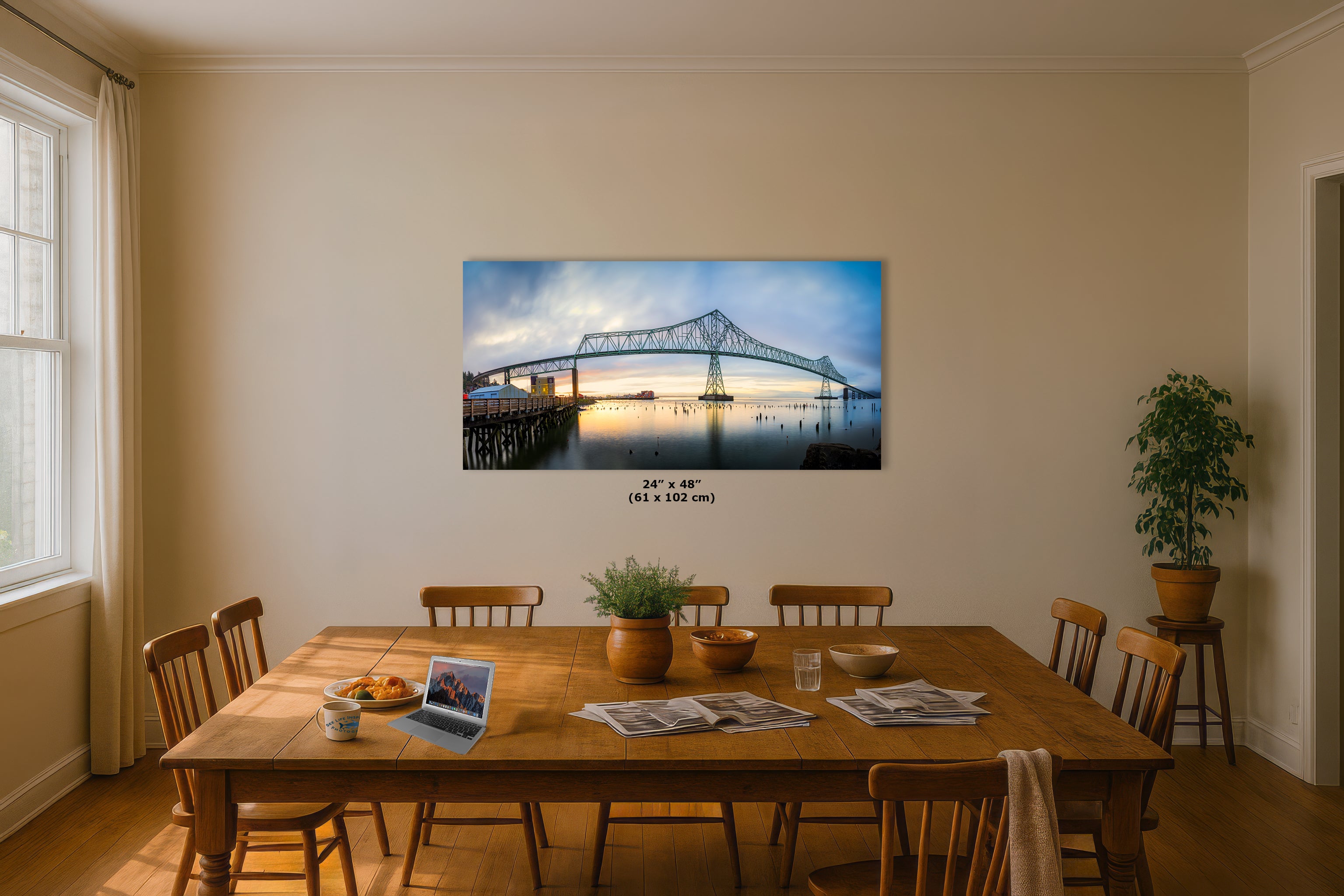 Astoria-Megler Bridge Picture Sunset, Oregon Coast Ocean Picture, Pacific Northwest