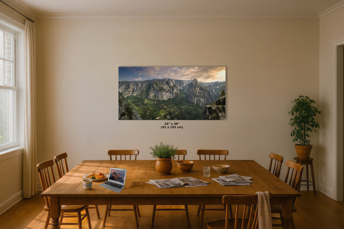 Glacier Point Yosemite National Park Nature Photo Relaxation Artwork, Sierra Nevada Scenic Picture for Meditation, Office, and House Decor