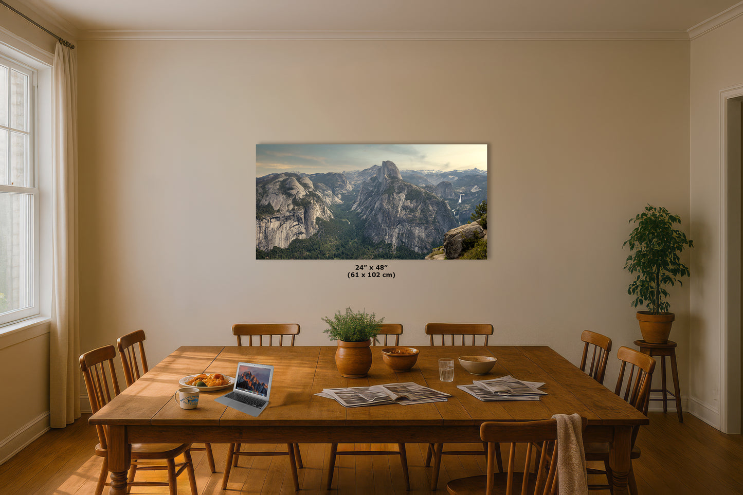 Glacier Point Yosemite National Park Nature Photo Relaxation Artwork of Half Dome for Meditation, Office, and House Decor