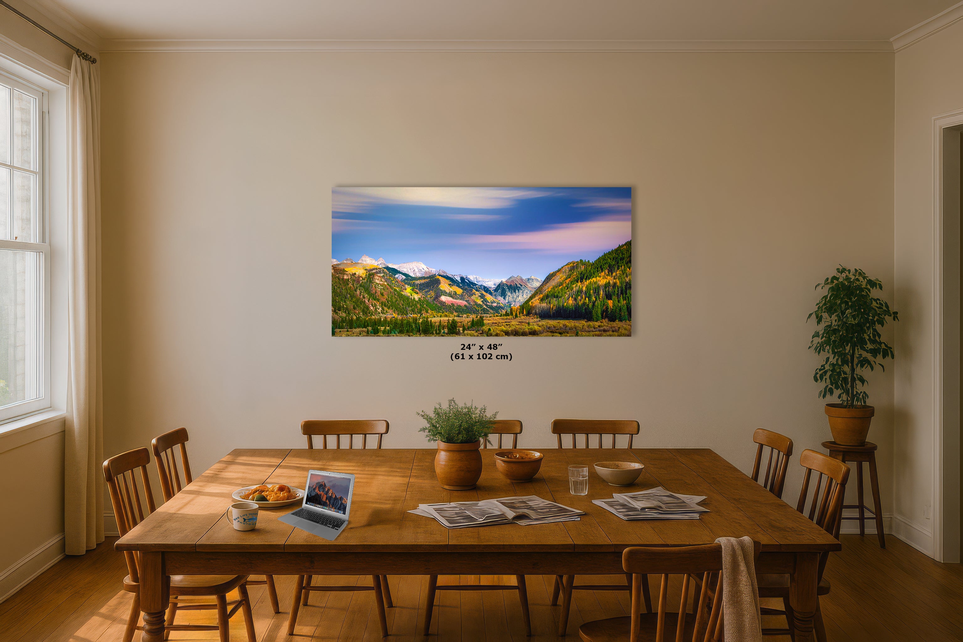 Telluride Colorado San Juan Mountain Picture, Fall Colors Aspen Trees Forest Picture Nature Photo for Relaxation Artwork, Meditation and House Decor