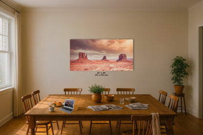 Monument Valley Panorama Arizona Desert Picture Nature Photo, Bohemian Style Relaxation Artwork for Meditation, Apartment, Office & House Decor