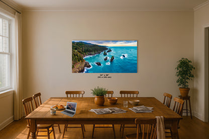 Aerial Oregon Coast Ocean Picture Panorama, Pacific Northwest Nature Photo