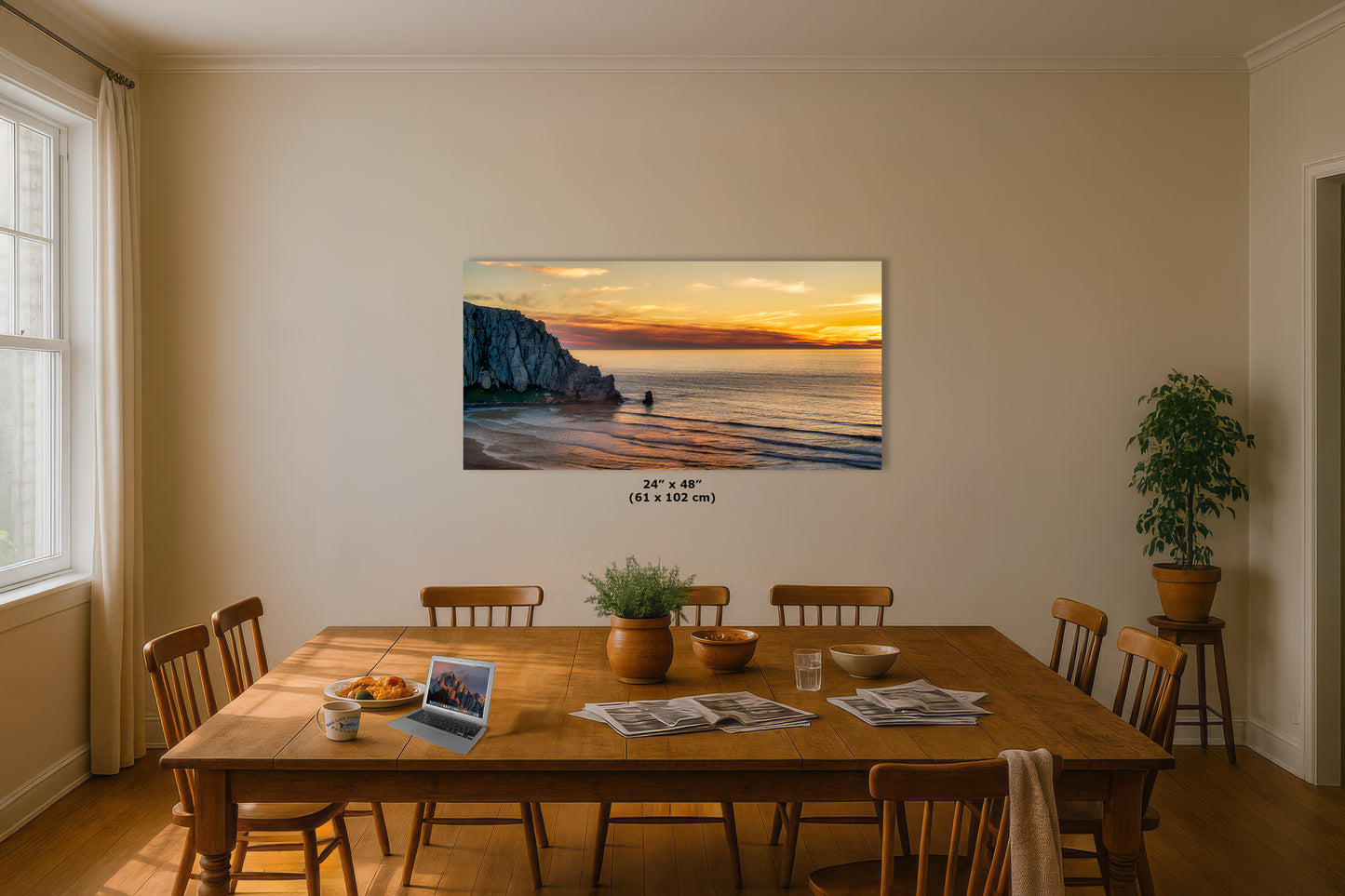 Morro Bay California Coastline Ocean Picture Nature Photo, Morro Rock Aerial Sunset Coastal Relaxation Artwork, Dorm Room, Office & House Decor