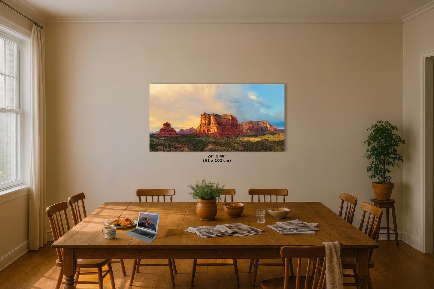 Courthouse Butte & Bell Rock Sedona Arizona Desert Picture, Southwestern Wall Art, Red Rock Scenic Nature Photo, House Decor Gift