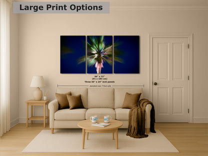 Palm Tree Forest Picture Impressionist Art Nature Photo Relaxation Artwork | Bohemian Style for Meditation, Office, & House Decor