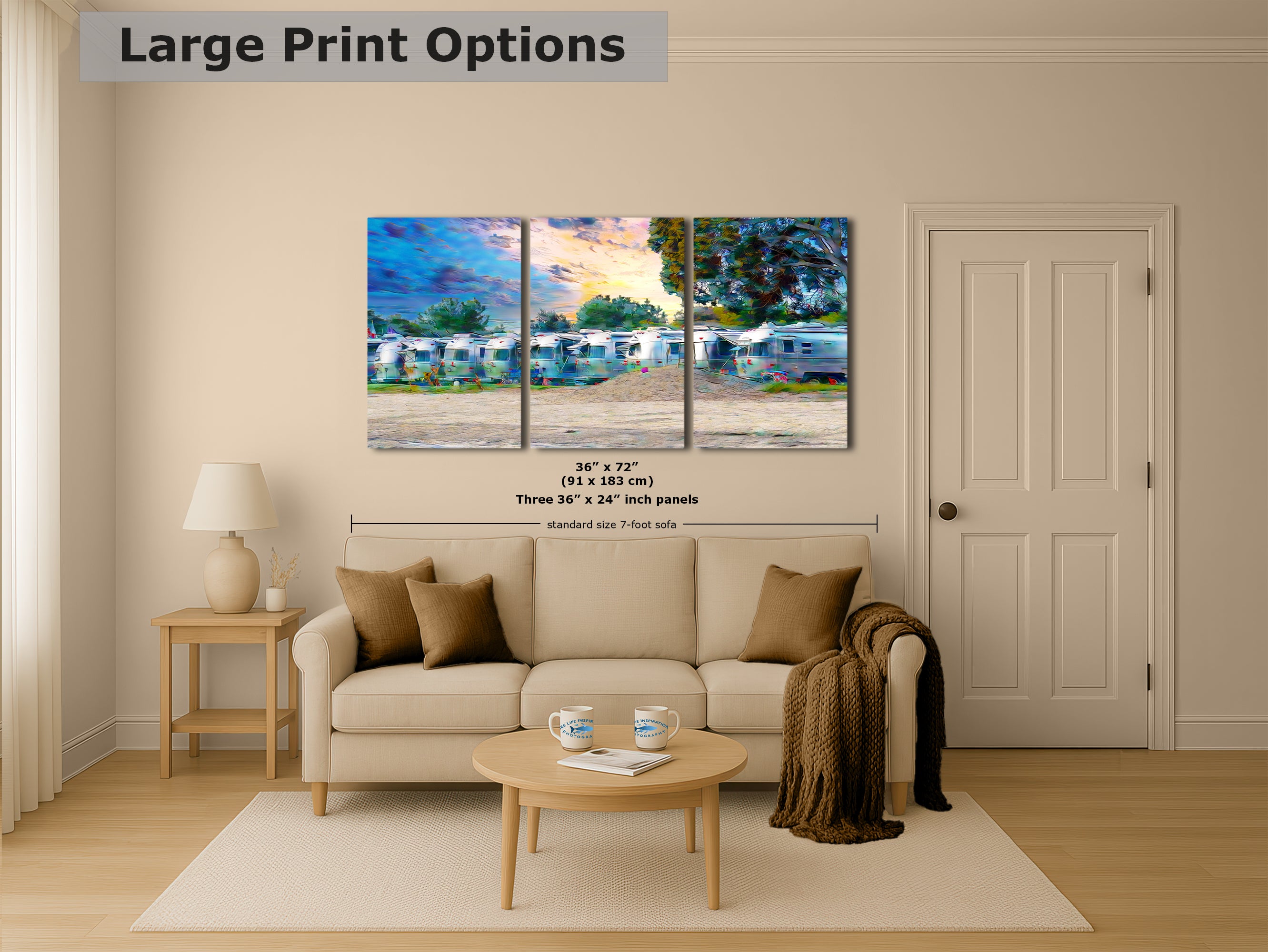 Airstream Trailer Beach Art Camping Decoration