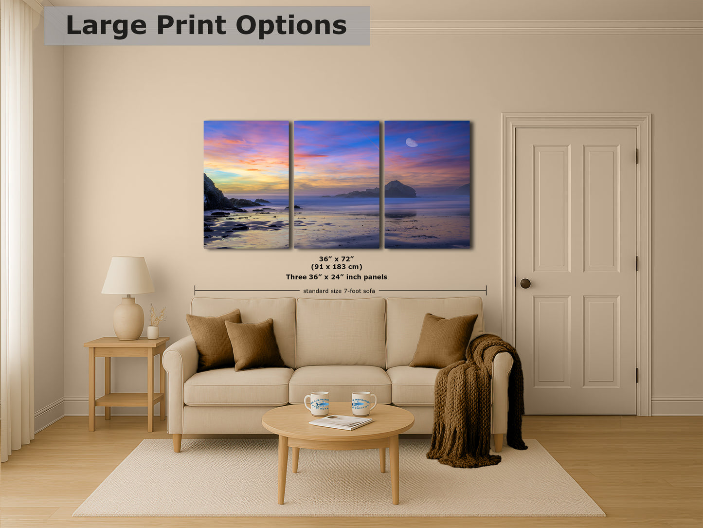 Pfeiffer Beach Sunset, Big Sur California Coastline Ocean Picture Nature Photo, Relaxation Artwork, Meditation, Office House Decor