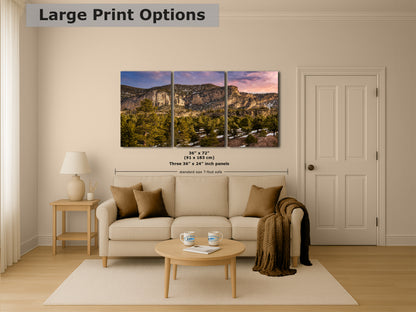 Mt Charleston Nevada Mountain Picture, Snowy Scenery Nature Photo Relaxation Artwork | Winter Landscape for Office, Dorm, Bohemian Decor