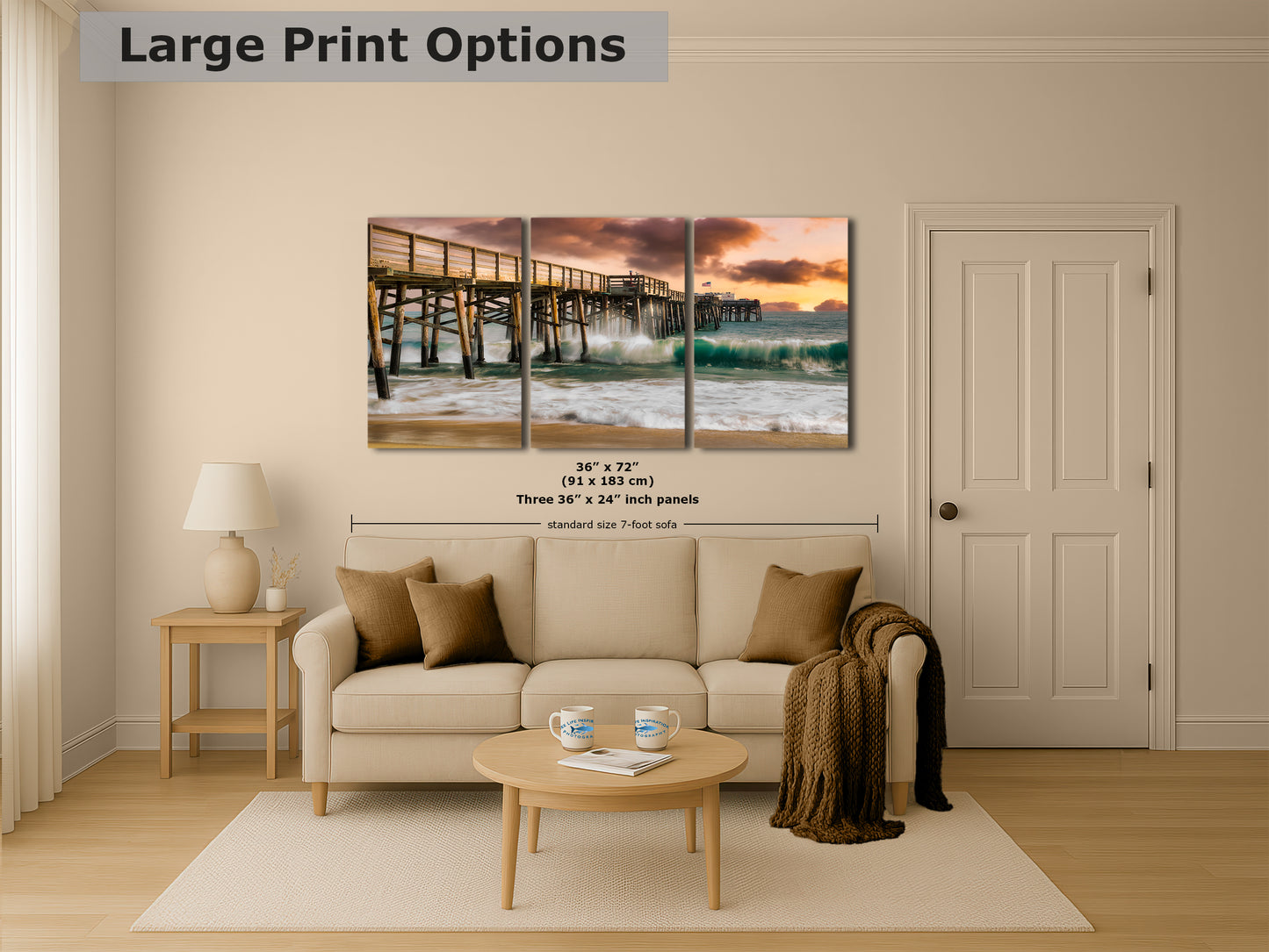 Southern California Coastline Ocean Picture Nature Photo, Relaxation Artwork, Newport Beach Pier Wall Art, Coastal Sunset Decor