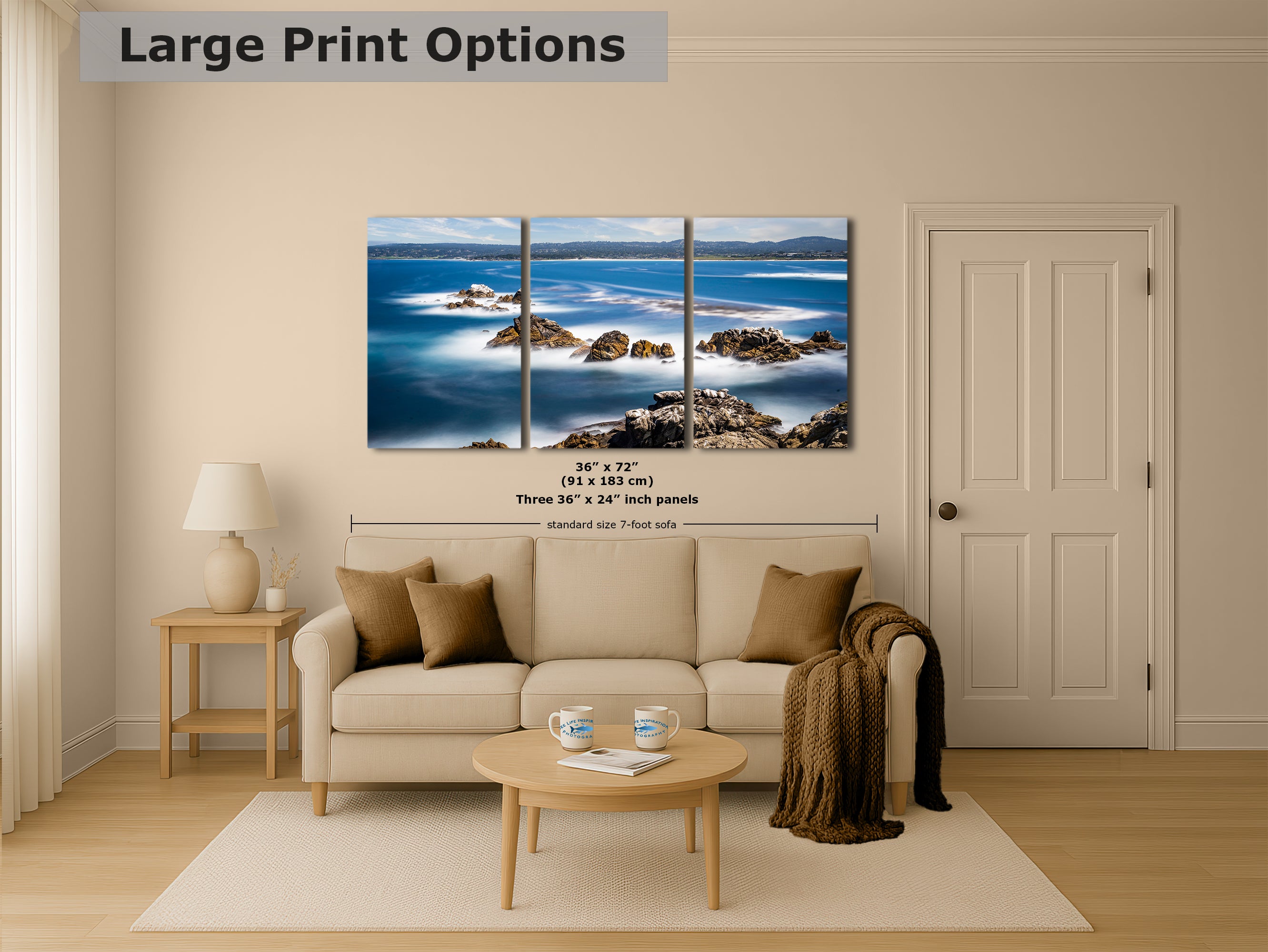 Point Lobos Shoreline, Carmel California Coastline Ocean Picture, Relaxation Artwork Nature Photo for Meditation, Office, Dorm, House Decor