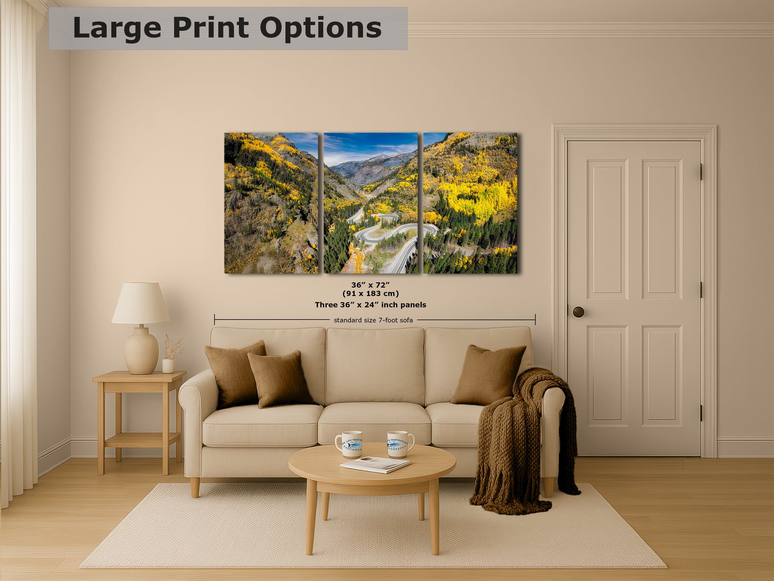 Colorado San Juan Mountain Picture, Million Dollar Highway Fall Colors Aspen Trees Forest Picture, Nature Photo for Relaxation Artwork, Meditation and House Decor