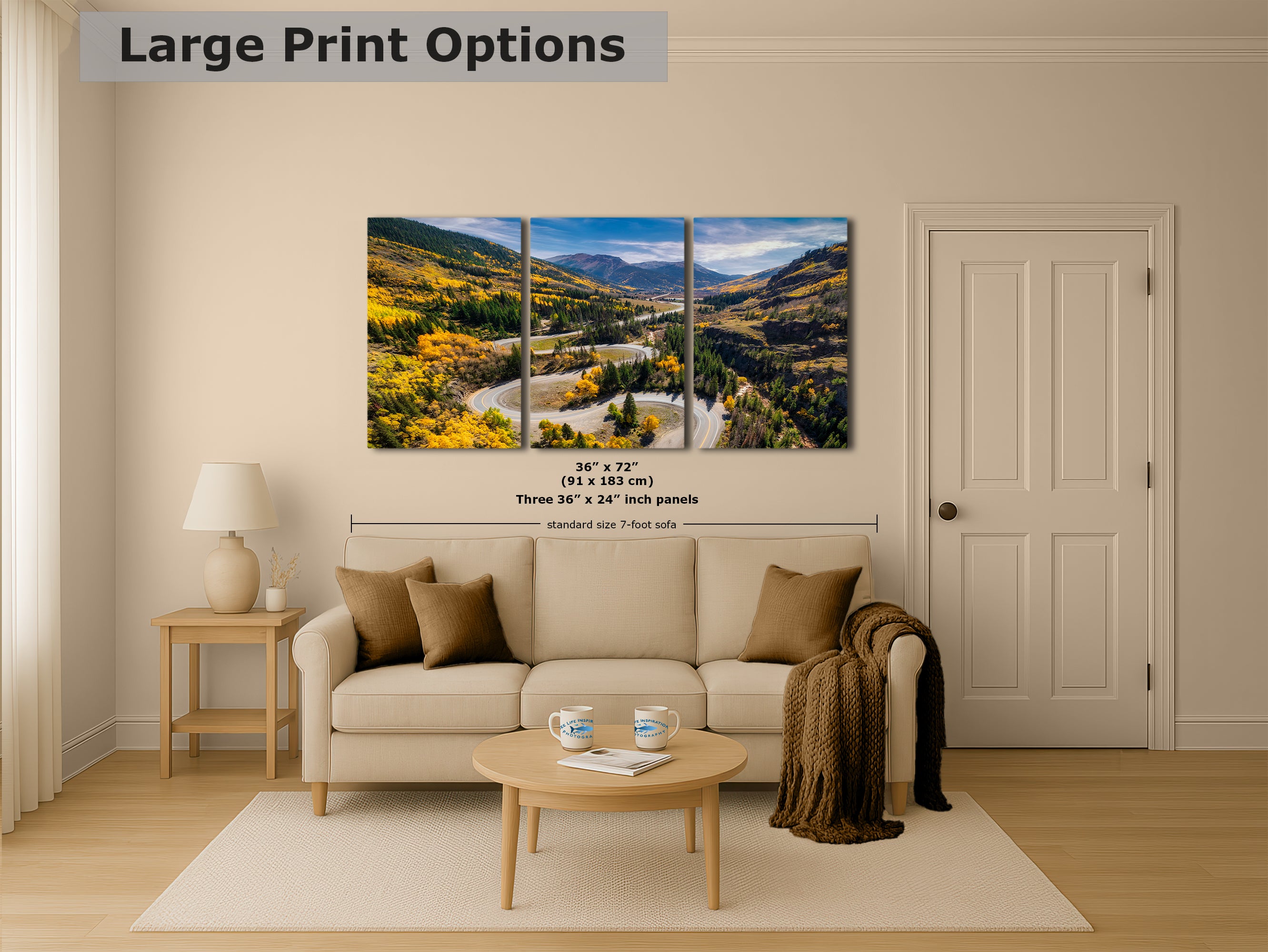 Colorado San Juan Mountain Picture, Fall Colors Aspen Trees Forest, Million Dollar Highway Nature Photo for Relaxation Artwork, Meditation and House Decor