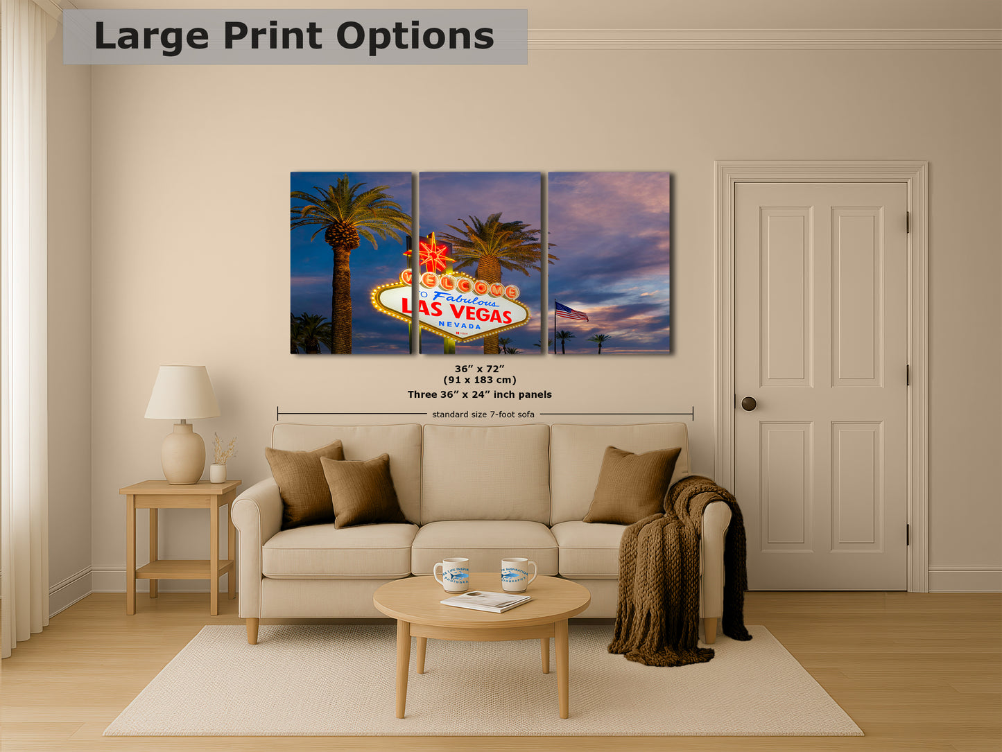 Welcome to Fabulous Las Vegas Nevada Sign Casino Decor, Souvenir Wall Art, Gambling Theme Giant Canvas Print, Neon Sign